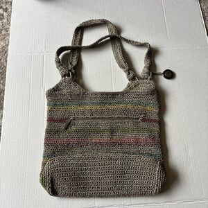 The Sak Women's Crochet Shoulder Crossbody Bag Multicolor Chevron Pattern